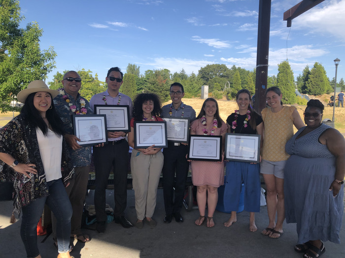 Group shot of graduating fellows at Gas Works Park